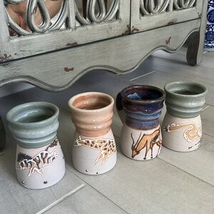African theme pottery mugs (4)